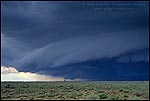 Picture: Rotating cumulonimbus super-cell wall cloud over the Coconino Plateau, near the Grand Canyon, Arizona