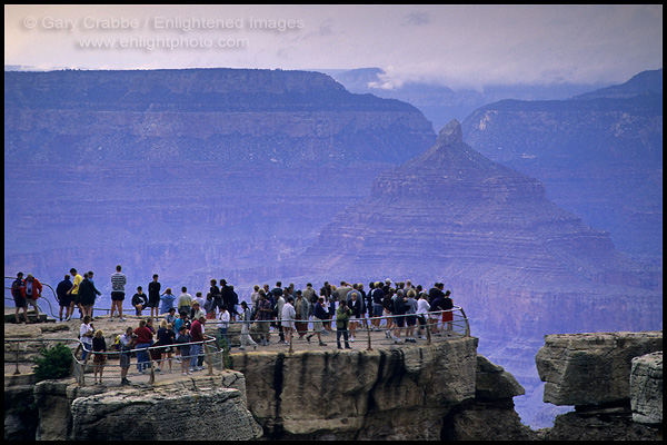 Photo: Tourists crowd onto overlook at Mather Point, South Rim, Grand Canyon National Park, Arizona