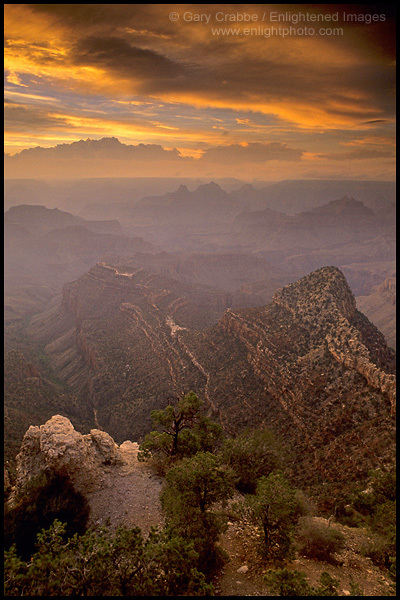 Photo: Sunset light on clouds over Grandview Point, South Rim, Grand Canyon National Park, Arizona