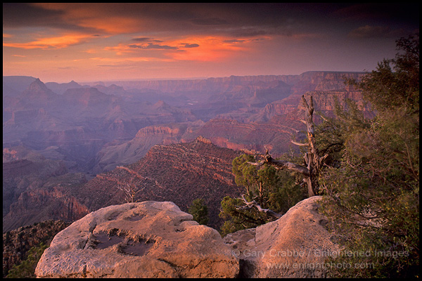 Photo: Stormy sunset light over the canyon from Grandview Point, South Rim, Grand Canyon National Park, Arizona