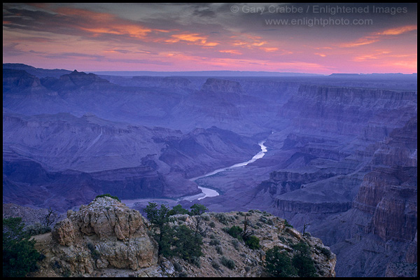 Photo: Clouds at dawn over the Colorado River from Desert View, South Rim, Grand Canyon National Park, Arizona