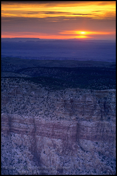 Photo: Sunrise over the edge of the canyon rim, near Desert View, Grand Canyon National Park, Arizona