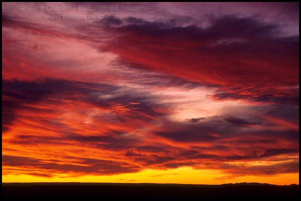 Photo: Picture: Red clouds at sunset over the Kaibab Plateau, from the Grand Canyon, Arizona