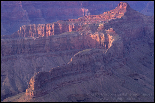 Photo: Afternoon light on canyon rock formations, Grand Canyon National Park, Arizona