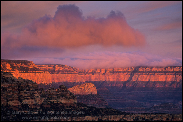 Photo: Cloud at sunrise over the canyon rim, Moran Point, South Rim, Grand Canyon National Park, Arizona