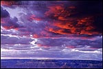 Picture: Red storm clouds at sunset over the North Rim of the Grand Canyon, Grand Canyon National Park, Arizona