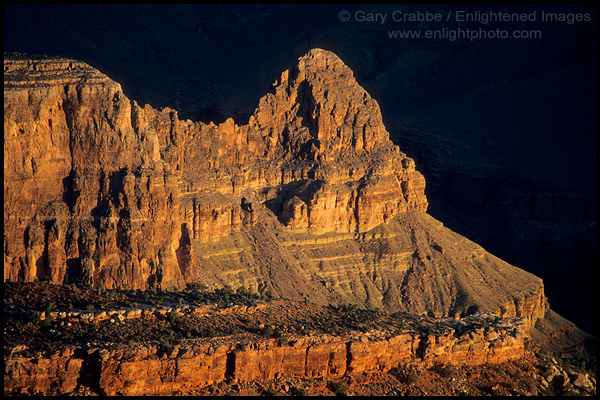 Photo: Sunlight on rock formation in the Grand Canyon, Arizona
