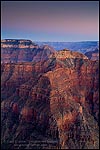 Photo: Evening light over sheer steep canyon walls from Point Sublime, North Rim, Grand Canyon National Park, Arizona