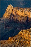 Photo: Morning light on steep cliffs on rock formations inside the Grand Canyon from Point Sublime, North Rim, Grand Canyon National Park, Arizona