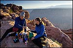 Picture: Couple having a camper breakfast on the canyon rim at Toroweap Overlook, North Rim, Grand Canyon National Park, Arizona