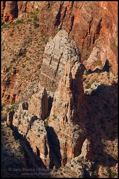 Photo: Rock spire inside the canyon below the South Rim, Grand Canyon National Park, Arizona