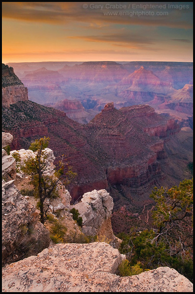 Photo: Sunset light over the Grand Canyon near Bright Angel Lodge, South Rim, Grand Canyon National Park, Arizona