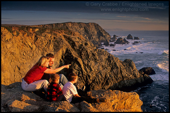 Picture: Family watching for whales, Bodega Head, Sonoma County Coast, California