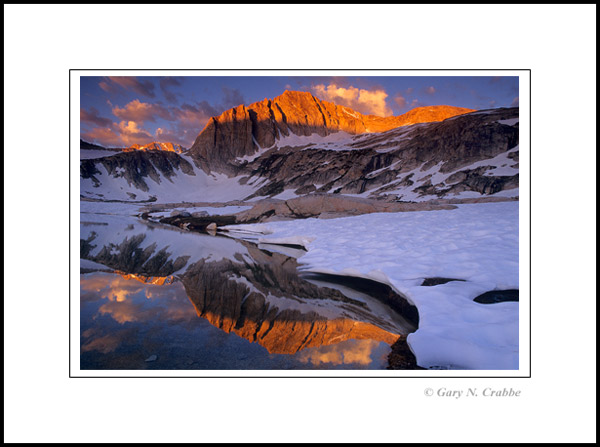 Photo: Alpenglow on North Peak at sunrise near Yosemite National Park, California