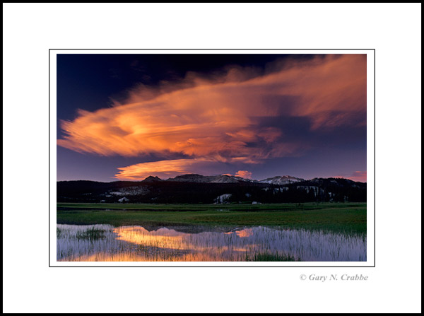 Picture: Lenticular cloud at sunset over Tuolumne Meadows, Yosemite National Park, California