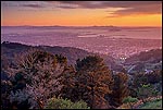Photo: Sunset over Berkeley, Oakland, and San Francisco Bay from the Berkeley Hills, Alameda County, California