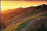 Picture: Rolling green hills at sunset, Lafayette Ridge Trail, Lafayette, California