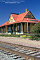 Victorian train station in downtown Carlsbad, San Diego County, California