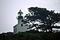 Old historic Point Loma Lighthouse, Cabrillo National Monument, San Diego County Coast, California