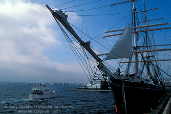 Star of India historic old sailing ship tourist attraction in San Diego Bay, San Diego, Califonia
