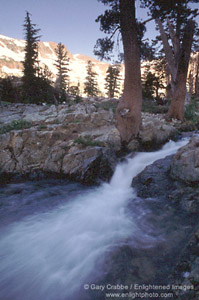 Stream outlet of Half Moon Lake, Desolation Wilderness, near Lake Tahoe, California