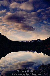 Storm clouds at sunrise over Ellery Lake, Tioga Pass Region, near Yosemite National Park, California