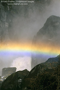 Rainbow in Bridalveil Creek below Bridalveil Fall, Yosemite Valley, Yosemite National Park, California