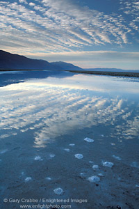 Flooded desert playa basin after storms leave record rainfall water levels in spring 2005, Death Valley National Park, California 