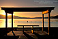 Sunrise over picnic table area, Clear Lake State Park, Lake County, California