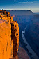 Sunrise light on rock cliff above the Colorado River at Toroweap, Grand Canyon National Park, Arizona