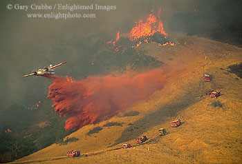 Aerial Fire Retardant Drop, Mount Diablo, California