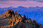 Sunrise on Bristlecones looking toward the Eastern Sierra from the White Mountains, California