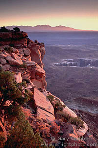 Sunrise light on red rock cliffs, Islands in the Sky, Canyonlands National Park, Utah