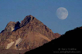 Moonrise over the Middle Teton, Grand Teton National Park, Wyoming