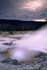 Mustard Spring at Sunset, Biscuit Basin Geyser Area, Yellowstone National Park, Wyoming