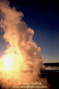 Fountain Geyser at Sunset, Fountain Paint Pot Area, Yellowstone National Park, Wyoming