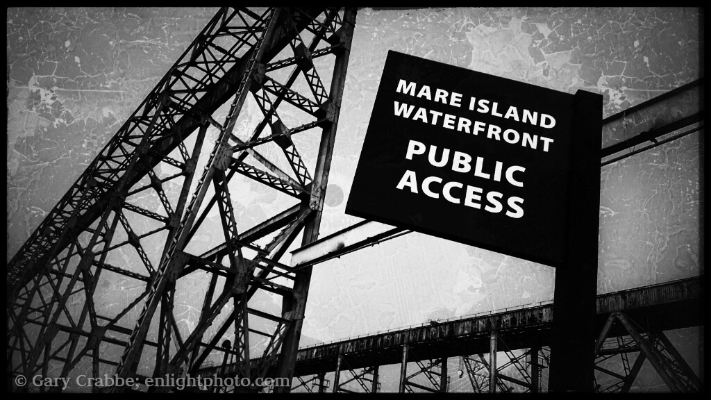 Image: Public access sign, Mare Island Naval Shipyard National Historic Landmark, Vallejo, California