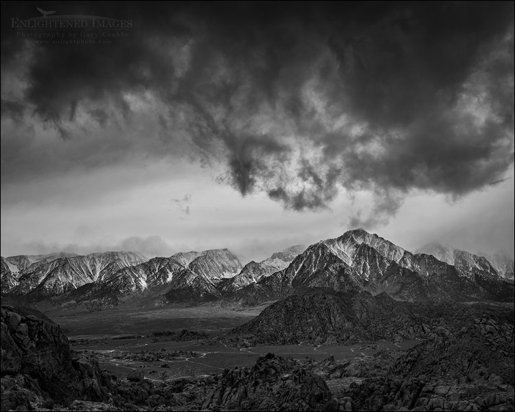 Image: Storm clouds over Lone Pine Peak and the Alabama Hills, Inyo County, Eastern Sierra, California