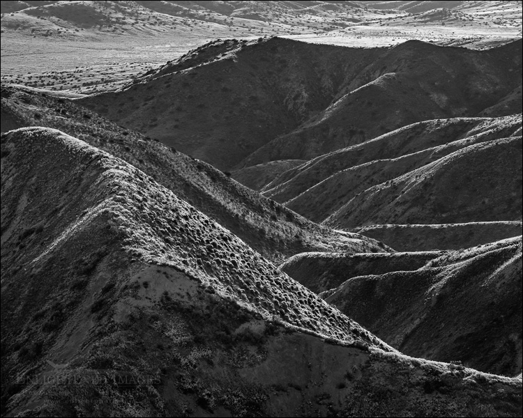 Image: Temblor Range in black and white, Carrizo Plain National Monument, California