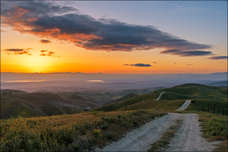 Image: Sunrise over the southern Central Valley seen from the Temblor Range, Carrizo Plain National Monument, California