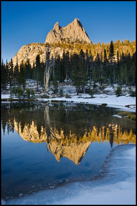 Photo: Cathedral Peak reflected in an alpine tarn near Upper Cathedral Lake, Yosemite National Park, California ID# - TIGA-2194