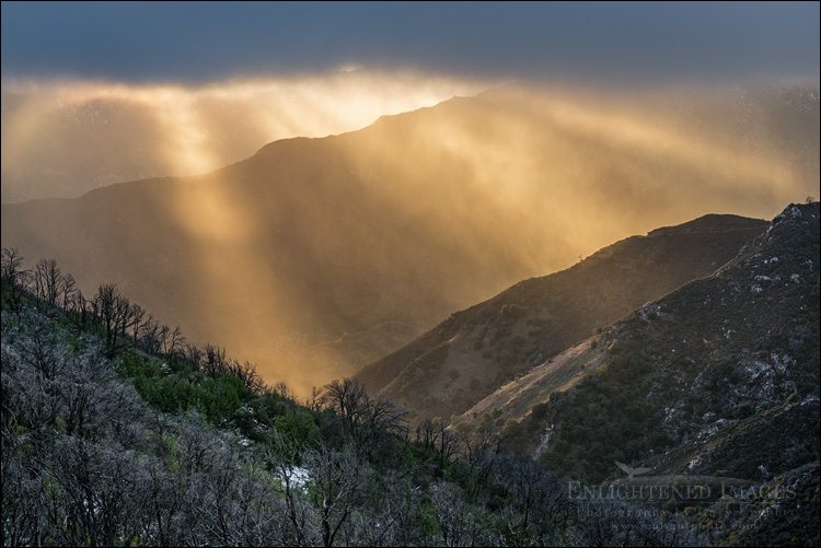 Photo: Sun bursts through storm clouds in the Los Padres National Forest, Monterey County, California