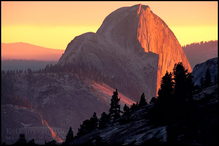 Sunset light on Half Dome from Olmsted Point, Yosemite National Park, California - ID# YOS1-08