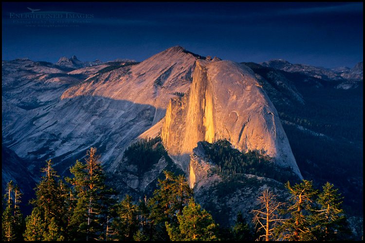 Sunset light through storm clouds on Half Dome, from atop Sentinel Dome, Yosemite National Park, California - ID# GPR-1048