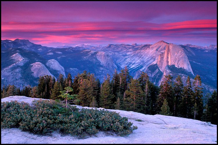 Photo: Alpenglow on clouds at sunset above Half Dome and Tenaya Canyon, Yosemite National Park, California - ID# GPR-1064