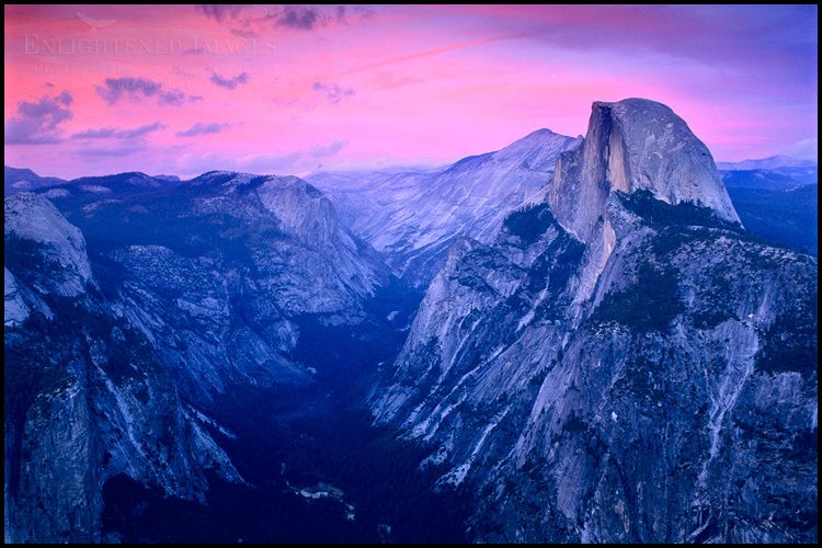 Photo: Sunset over Half Dome and Tenaya Canyon from Glacier Point, Yosemite National Park, California - ID# GPR-1068