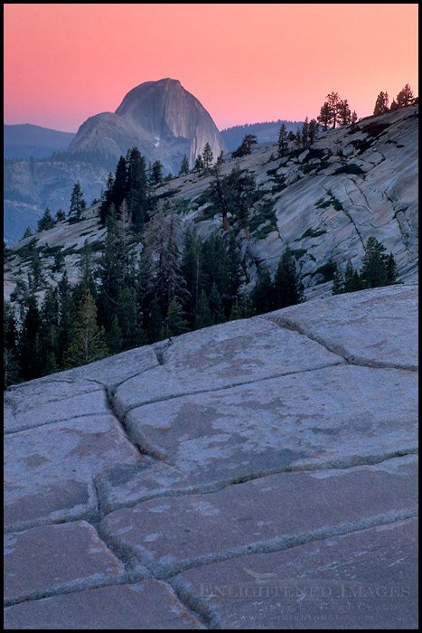 Photo: Evening light and pink sky over Half Dome from Olmsted Point, Yosemite National Park, California - ID# TIGA-1184