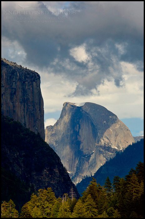 Spring storm clouds over El Capitan and Half Dome above Yosemite Valley, Yosemite National Park, California - ID# VLY2-2005