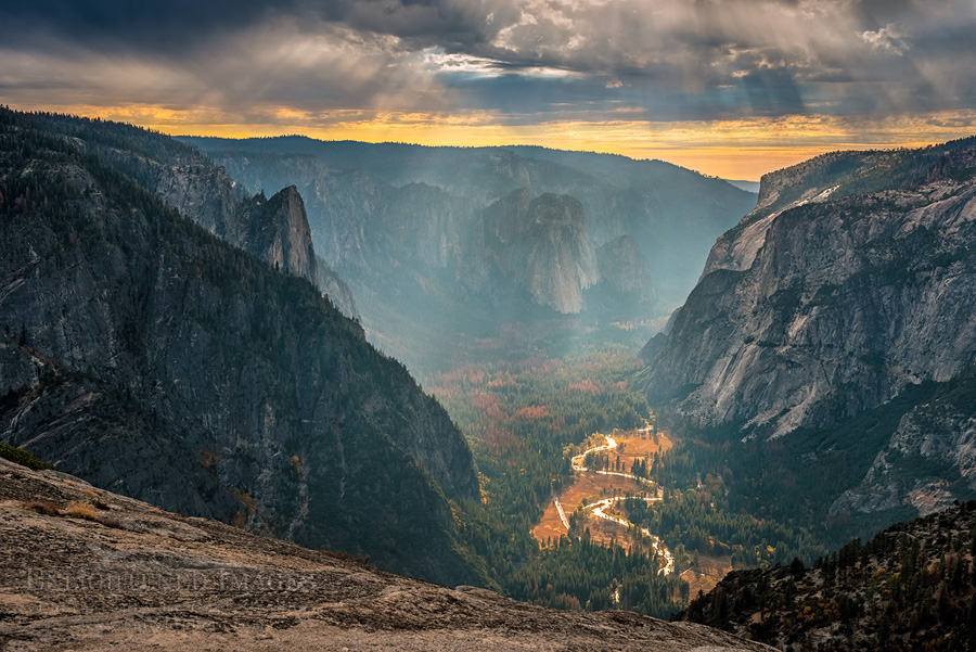 Photo: Clouds over Yosemite Valley from North Dome, Yosemite National Park, California