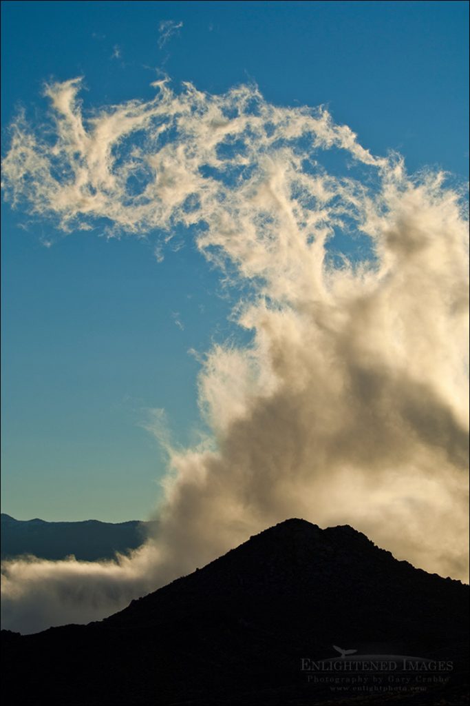 Photo: Cloud rising out of the Owens Valley at sunrise, Eastern Sierra, California
